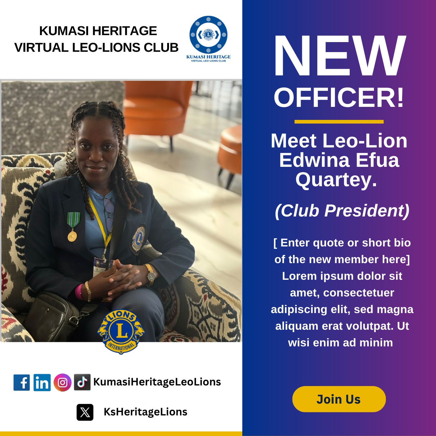 Leo-Lion Edwina Efua Quartey - President